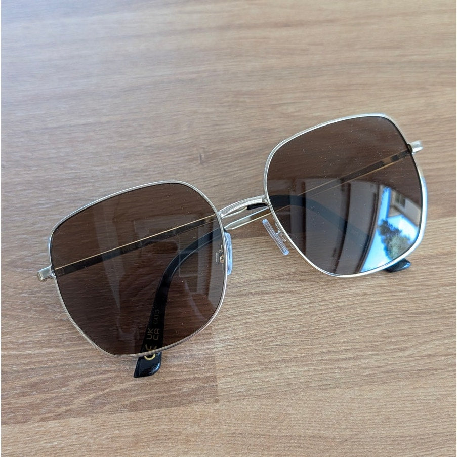 Mango MNG 87060576 Sunglasses Womens Square Metallic Frame UV Protected Lense
