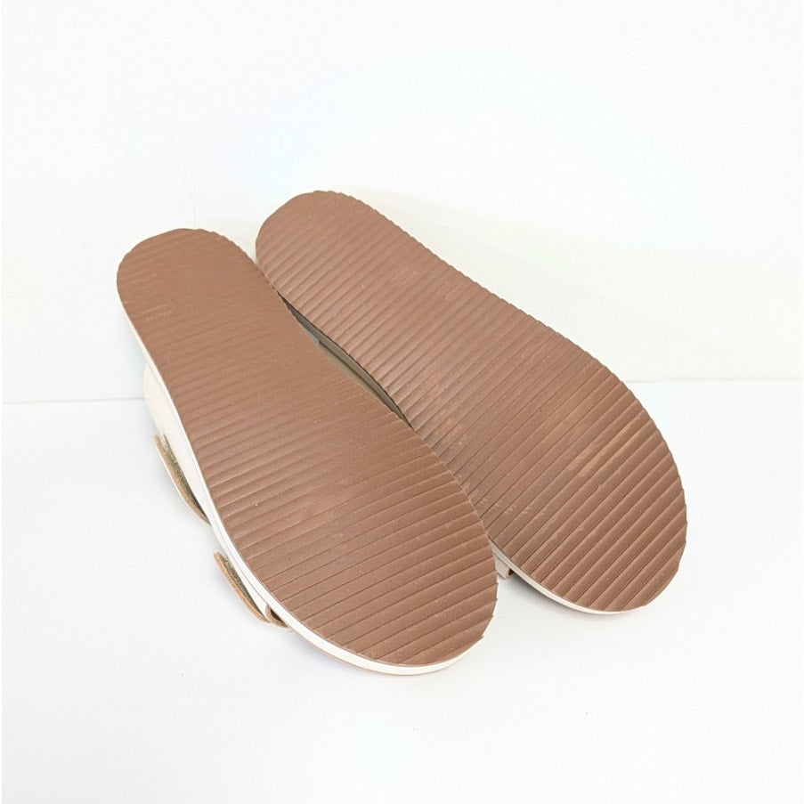 Nisolo Ella Flatform Slide Sandals Womens 11 Tan Bone Leather Slip On Straps EVA