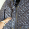 J.Crew Blue/Gray Quilted Down Filled Full Zip Puffer Lightweight Jacket, size XS