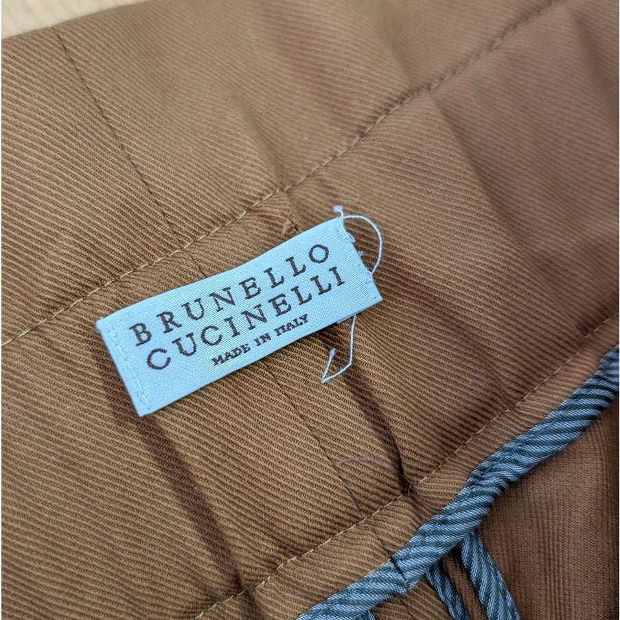 Brunello Cucinelli Monili-detail Paperbag Trousers Womens 10 Camel High-rise
