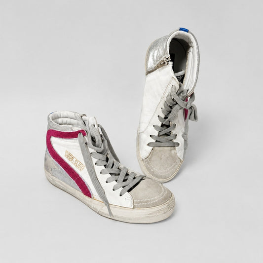 Golden Goose Slide Sneakers Womens EU 38/US 7.5 Multicolour Leather High Top