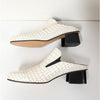 Dries Van Noten Leather Croc Print Mules Womens IT 39.5/US 9.5 White Heeled
