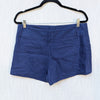 Alice + Olivia Linen Short Womens 10 Navy Mid-rise Mini