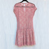RED Valentino Lace Dress Womens IT 48/ L Pink Belted Short Sleeve Ruffle Mini