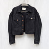 Ulla Johnson Cosette Black Denim Boxy Button Jacket