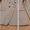 Banana Republic BR Plaid Blazer Womens 4 Brown Double-breasted Long Sleeve