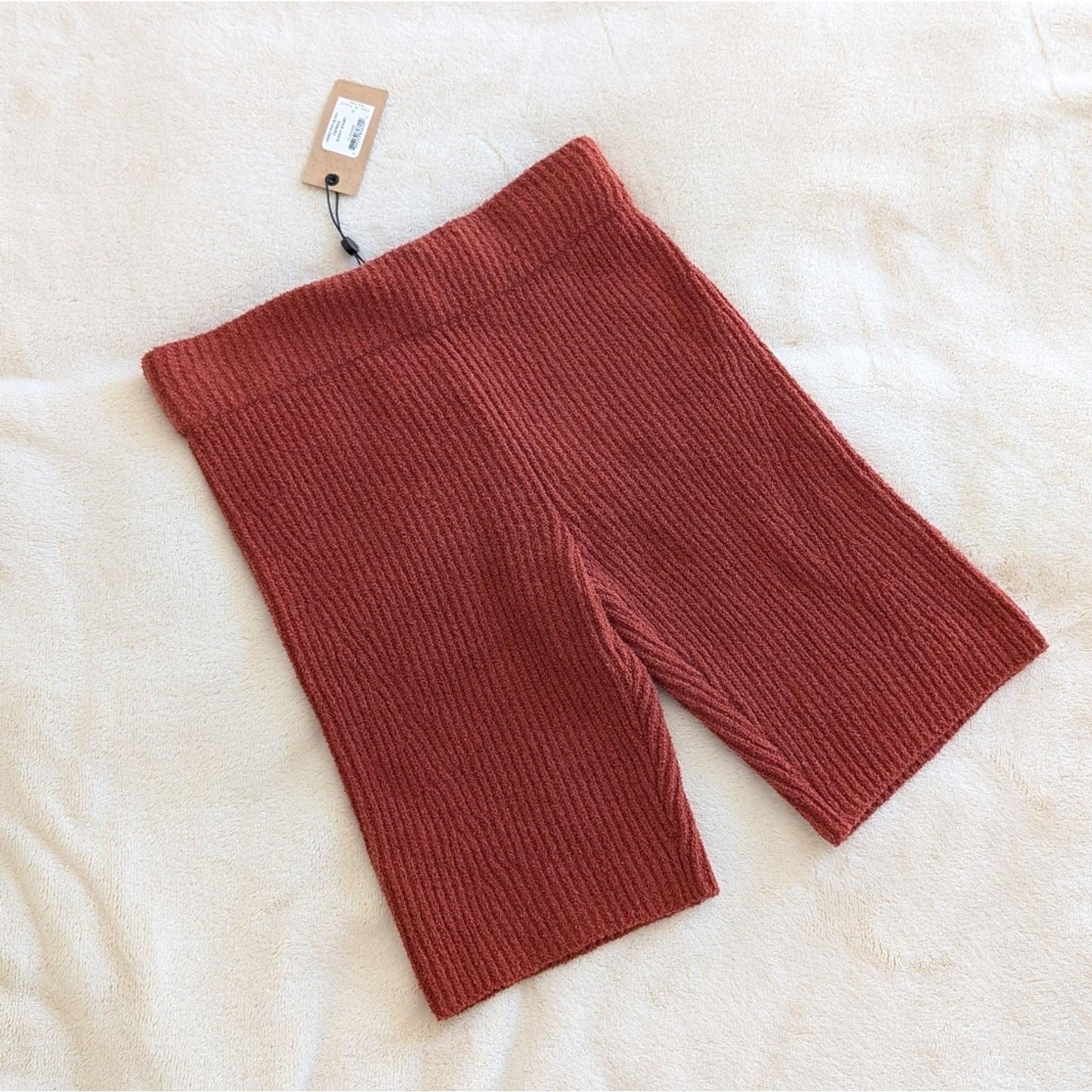 NWT Rag & Bone Sunny Rib Knit Bike Shorts in Paprika, Size S