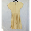 PRADA Pleated Short Sleeves Dress Womens IT40/S Yellow Crew Neck Knee Length