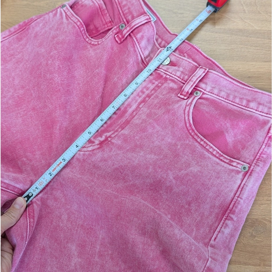 Gap High-rise Stride Ankle Jeans Womens 29/8T Sugar Pink Denim Wide Leg