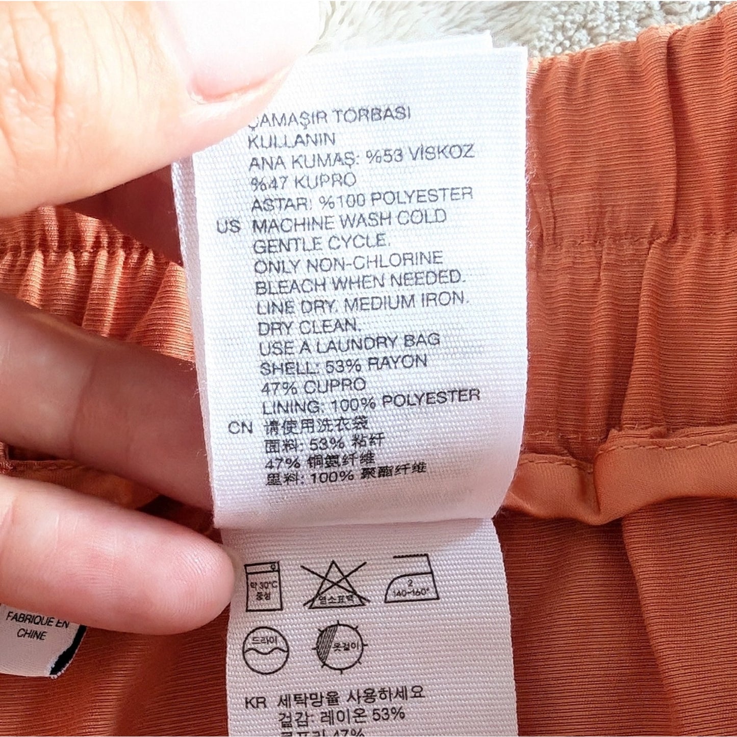 & Other Stories Orange Tapered Lightweight Trousers Pants, Size 12