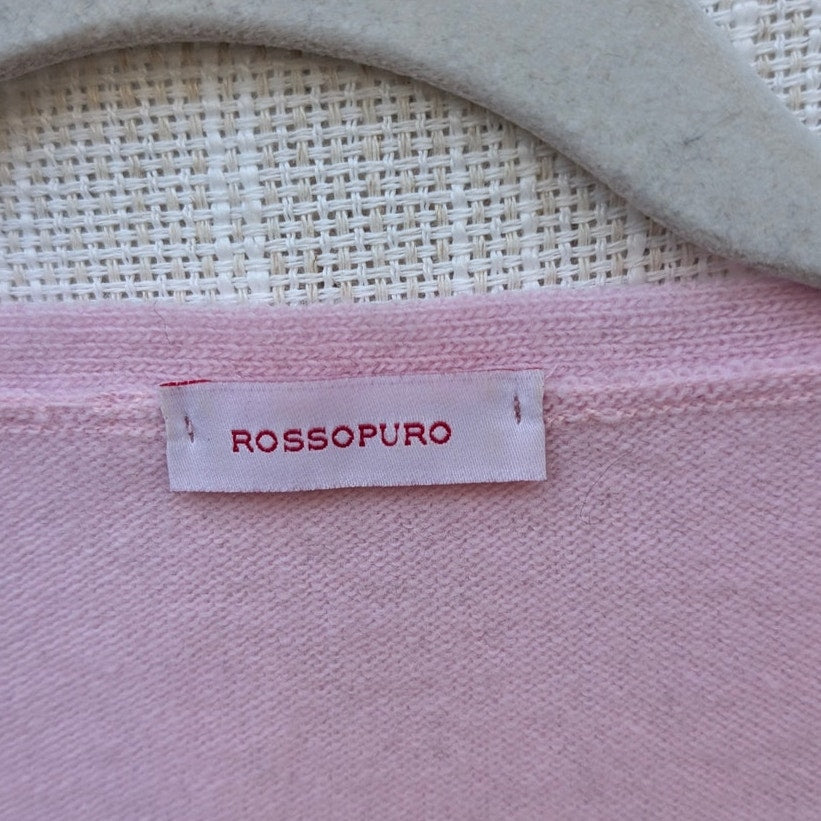 Rossopuro Pink Wool/Cashmere Long Sleeve Button Front Cardigan, size IT44/M