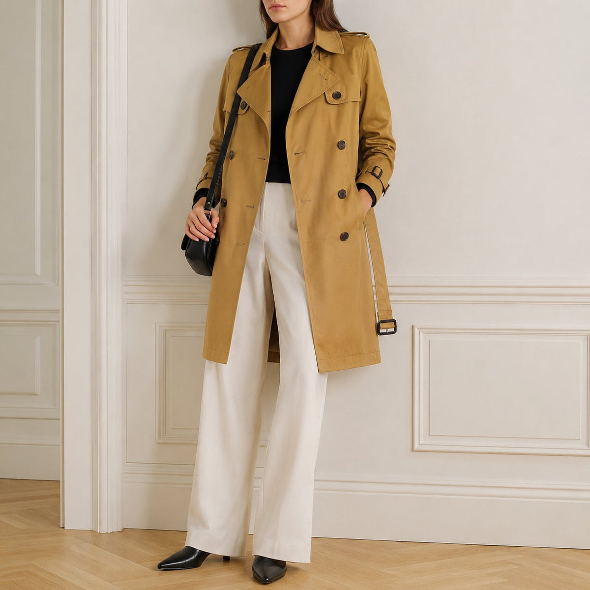 J.Crew City Trench Coat F5341 Womens 2 Tan Double-breasted Cotton Long Sleeve
