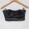 AFRM Charcoal White Pinstripe KIKO Strapless Crop Top, size S