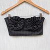 AFRM Charcoal White Pinstripe KIKO Strapless Crop Top, size S