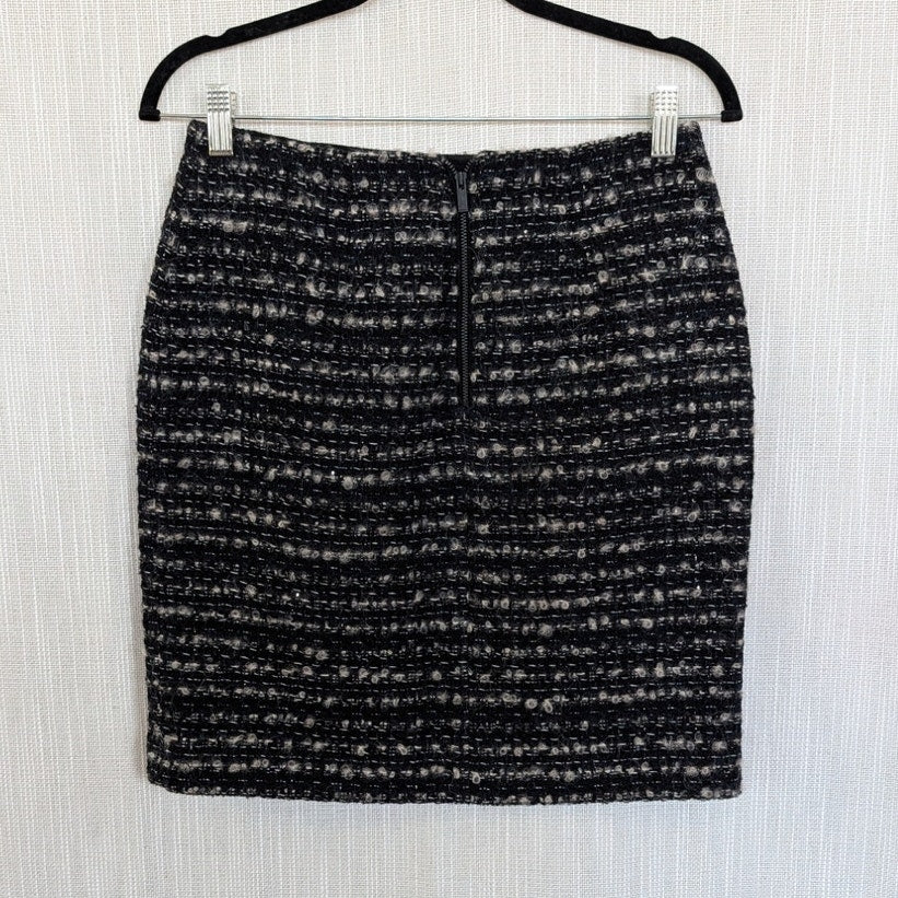 The Kooples Mini Skirt Womens EU38/M Black/Gray/Blue Wool Blend Pencil