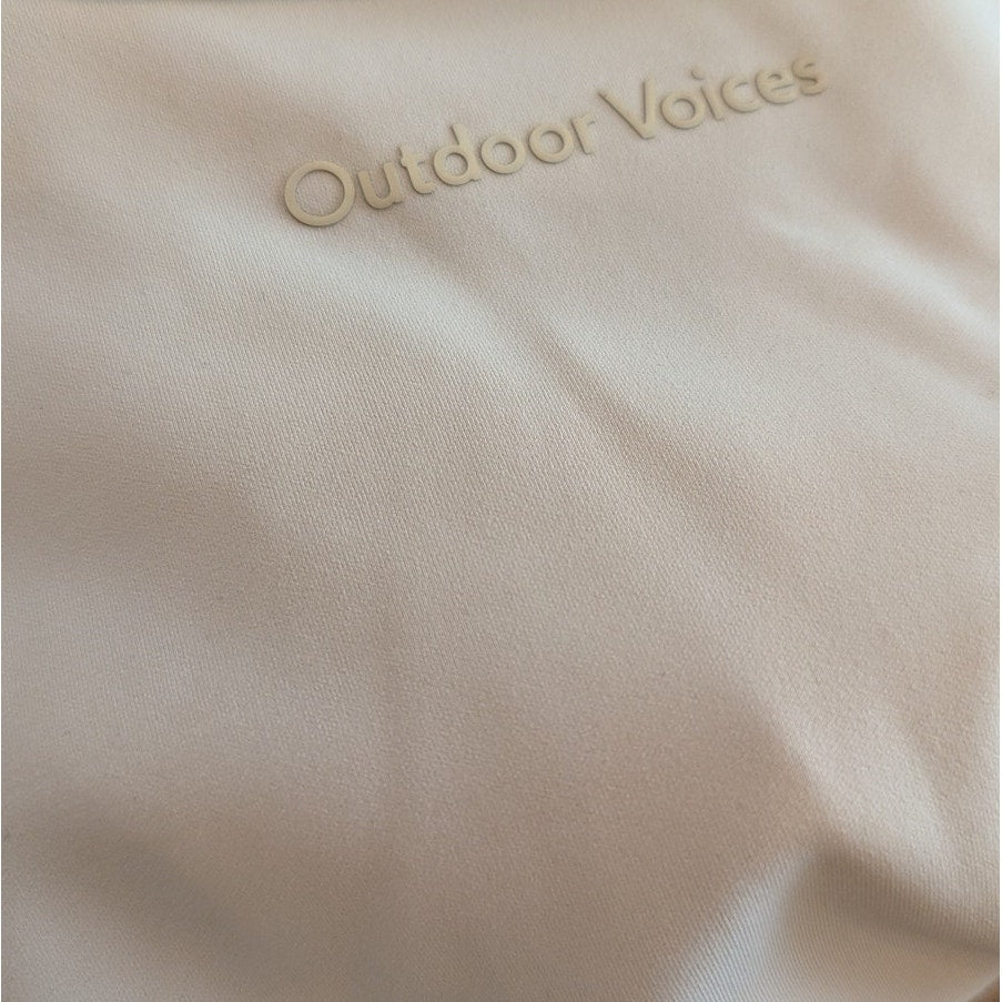 Outdoor Voices Frostknit 1/4 Zip Pullover Jacket Women M Mojave Tan Long Sleeve