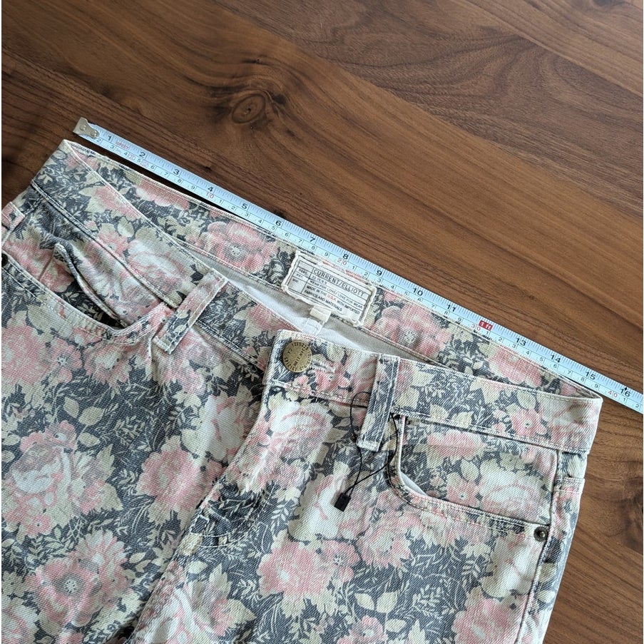 Anthropologie Current/Elliott The Stiletto Mid-Rise Skinny Cropped Jeans, sz 28
