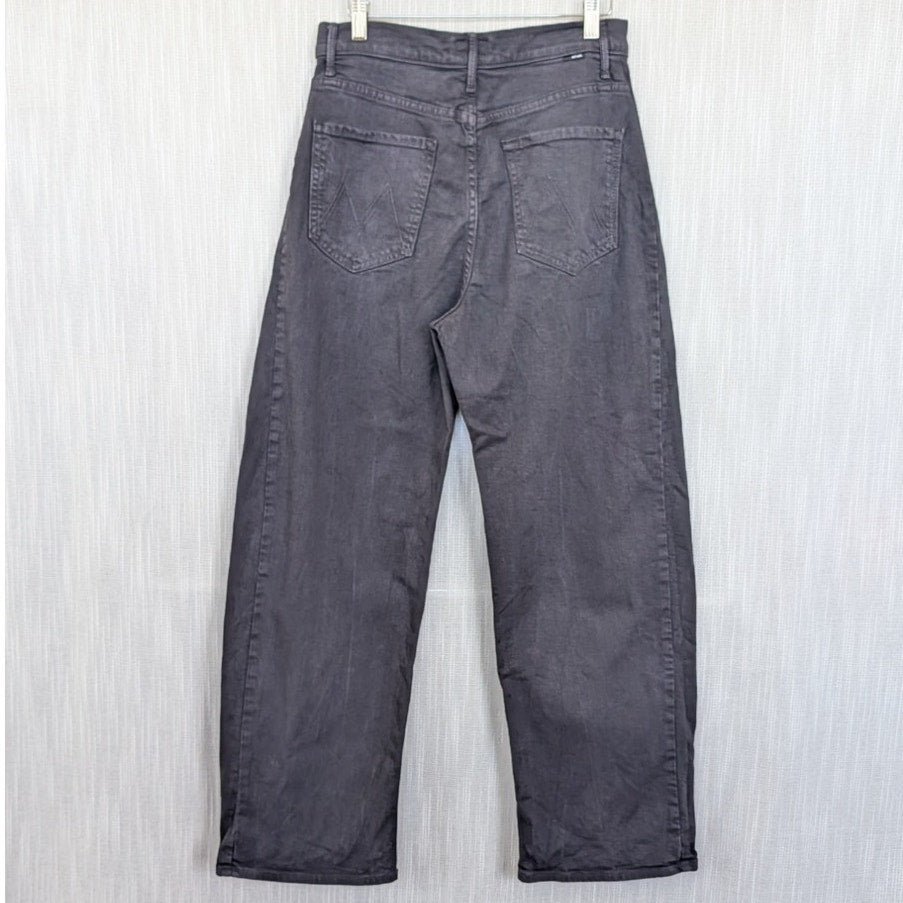 Mother The Half-Pipe Flood Jeans Womens 28 Black High-rise Wide Curved Leg