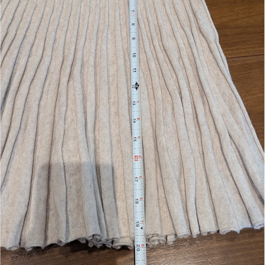To Be Blossom Pleated Mini Skirt Womens M Beige Knitwear Wool/Cashmere Blend