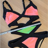 Agent Provocateur Mazzy Swimsuit Womens AP 3/US 6 Green/Pink One Piece Bandage