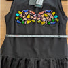 Cynthia Rowley Gems Mesh Organza Drop Waist Midi Dress Womens 8 Black NWT