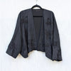 Zara Black Floral Embroidery Beaded Open Front Kimono Jacket, size M-L