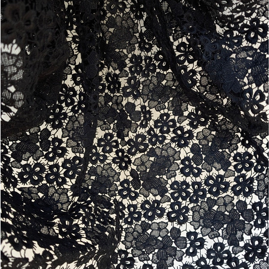 Yanina Prêt-à-porter Lace Dress Womens EU 40/US 8 Black Lace 3/4 Sleeve Midi