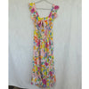 Aqua Floral Maxi Dress Womens 2XL Multi Sleeveless Tiered Tie Cutout Back Midi
