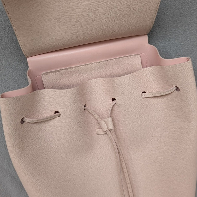 Mansur Gavriel Grained Calfskin Leather Bucket Mini Backpack Rosa