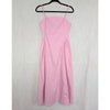 Maeve Sleeveless Fitted A-Line Midi Dress Womens M Pink Striped Pleated Detail