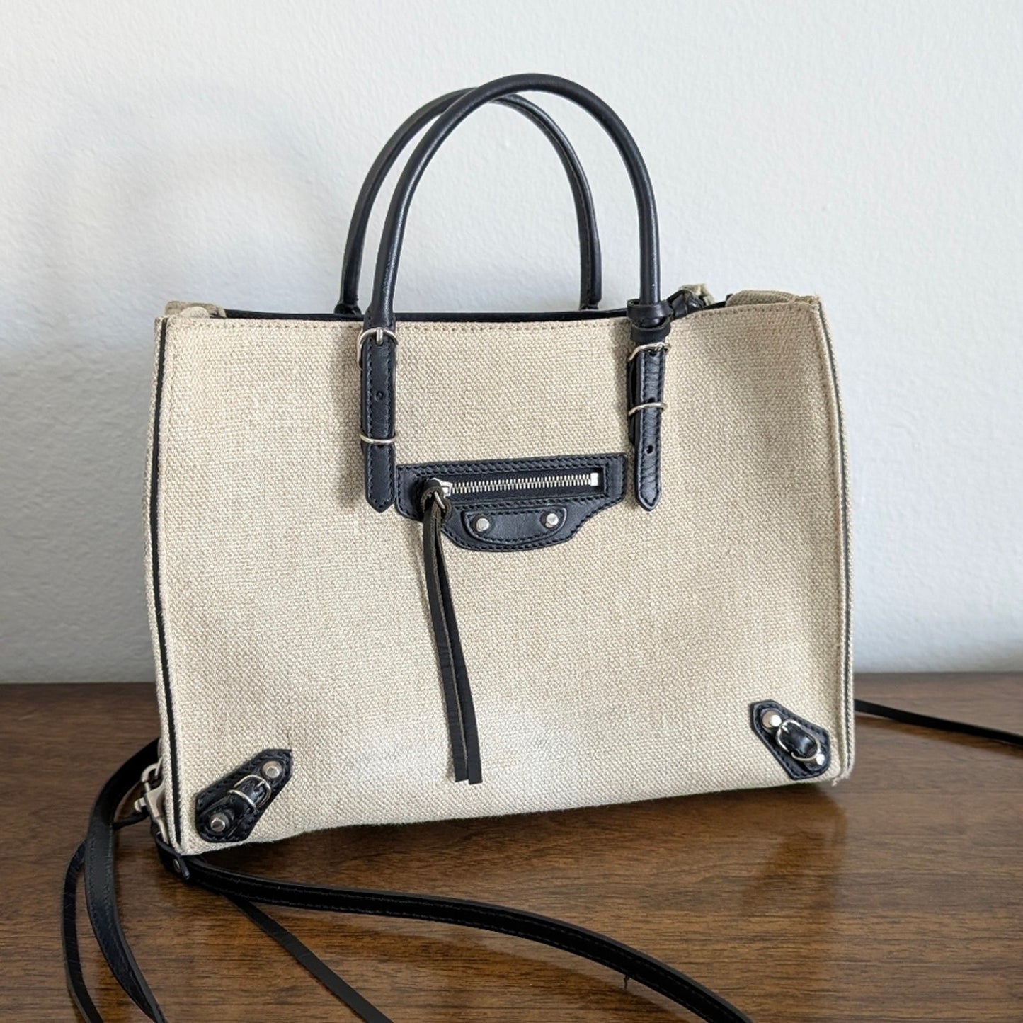 Balenciaga Mini A4 Papier Canvas Tote Bag