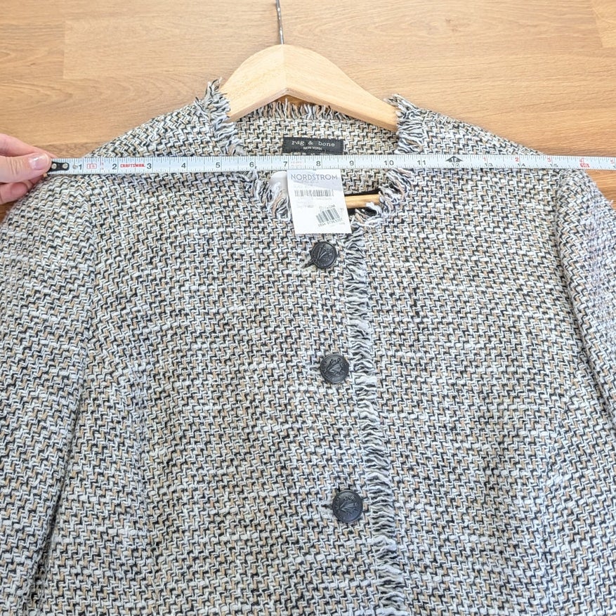 NWT Rag & Bone Carmen Tweed Fringe Cropped Jacket Size 10