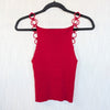Musier Paris Guapa Delos Red Chain Strap Ribbed Top Size FR 36 US 4