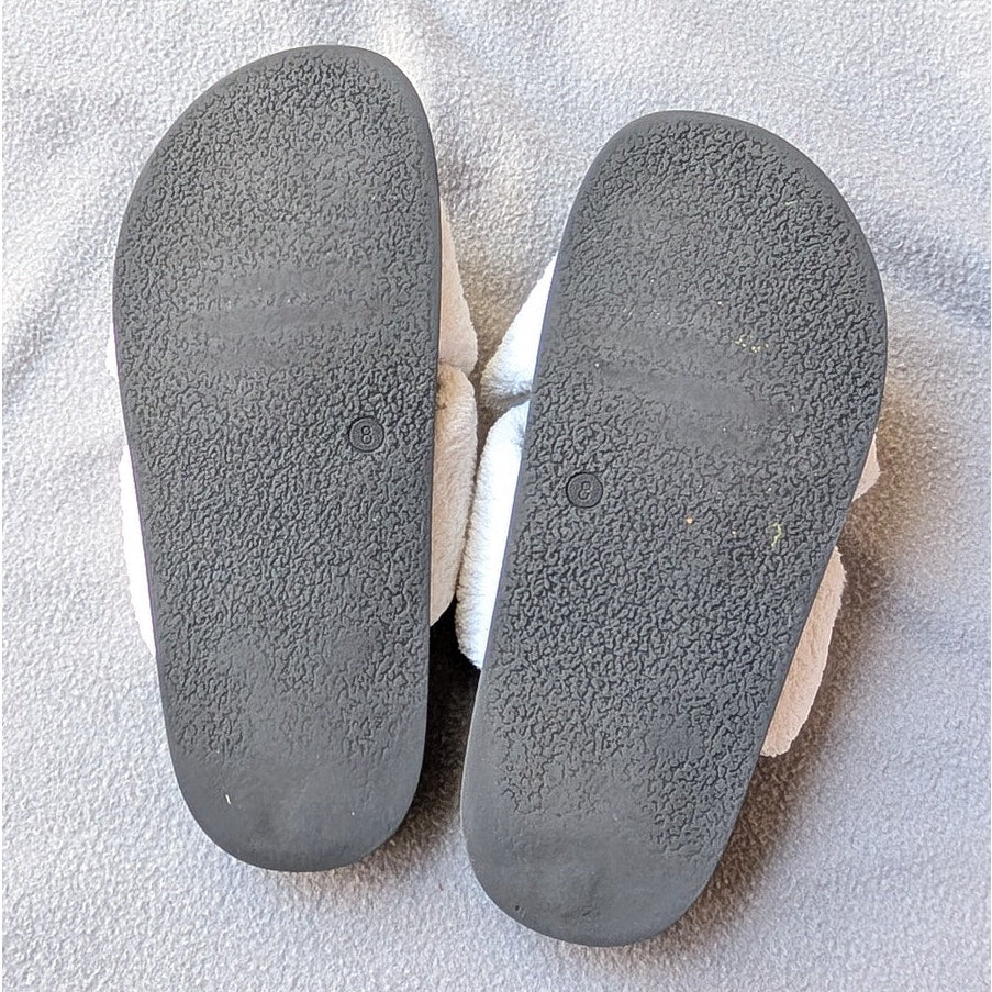 Maeve Anthropologie Terry Slide Towel Faux Fur Sandals, size 8