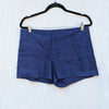 Alice + Olivia Linen Short Womens 10 Navy Mid-rise Mini