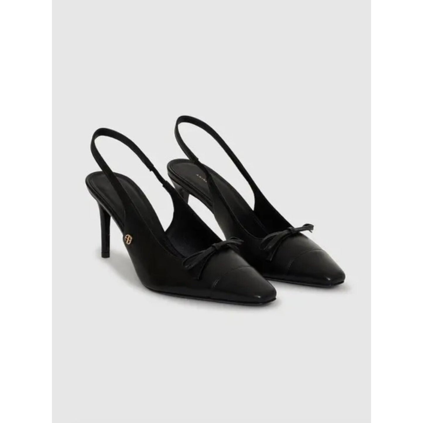 Anine Bing Leather Heels Freya Slingbacks Womens EU 39/US 9 Black Slip-On NWOT