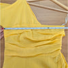 Rachel Comey Tipple Linen Midi Dress Womens 4 Yellow One Shoulder Asymmetric