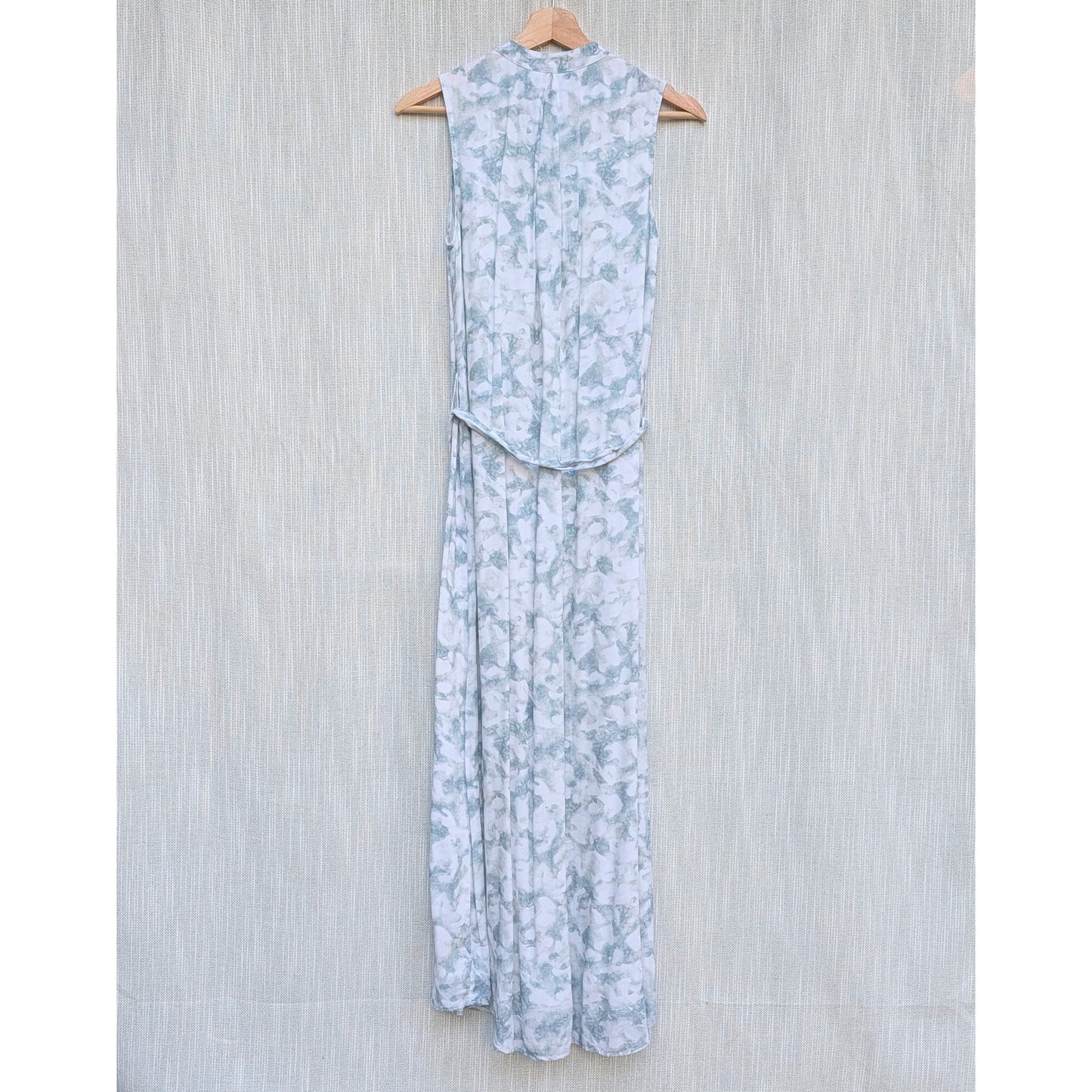 Cloth & Stone Dress Womens XS Blue/Gray Abstract Sleeveless Belted Shirt Midi