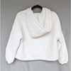 Silence+Noise White Quilted Velvet Hooded Full Zip Cropped Jacket, Size XS/S
