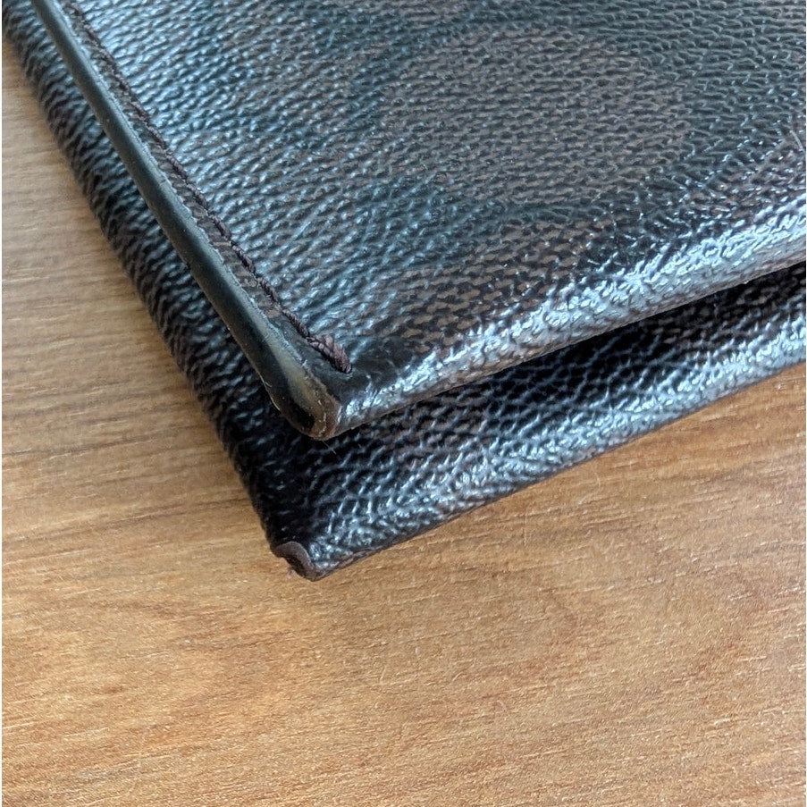 Coach Wallet Unisex Signature Black/Brown Leather Card Holder Tech Phone Wallet