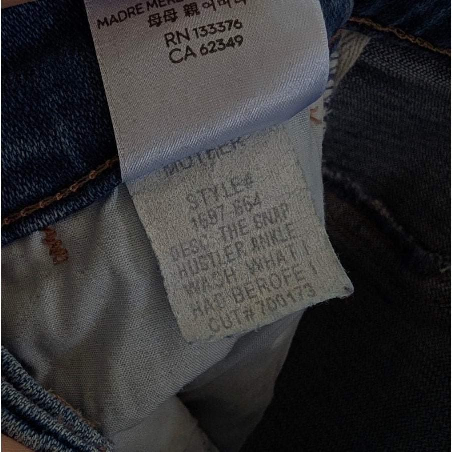 Mother Blue Denim The Snap Hustler What I Had Before Flared Ankle Jeans, Size 25