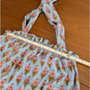Marea Blue Floral Tie Shoulder Sleeveless Cotton Blouse Top, size XS