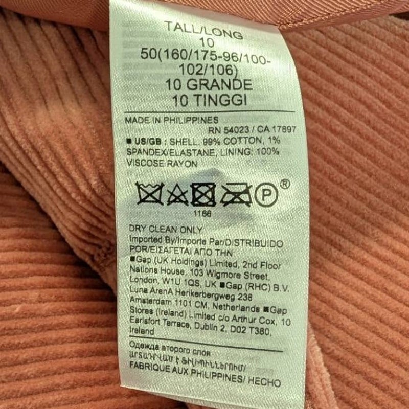 Banana Republic Rivoli Corduroy Double-Breasted Blazer Pink Tall 10