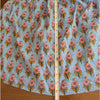 Marea Blue Floral Tie Shoulder Sleeveless Cotton Blouse Top, size XL