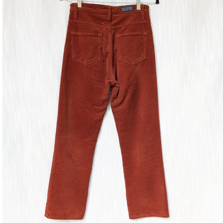 Ag Adriano Goldschmied Rhett Corduroy High Waist Straight Cropped Jeans, size 25
