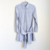 Derek Lam 10 Crosby Blue Striped Long Sleeve Tie Waist Shirt Dress, size 2/S