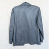Common Leisure Power Blazer Suit Jacket Womens S Gray Blue Leather Oversized