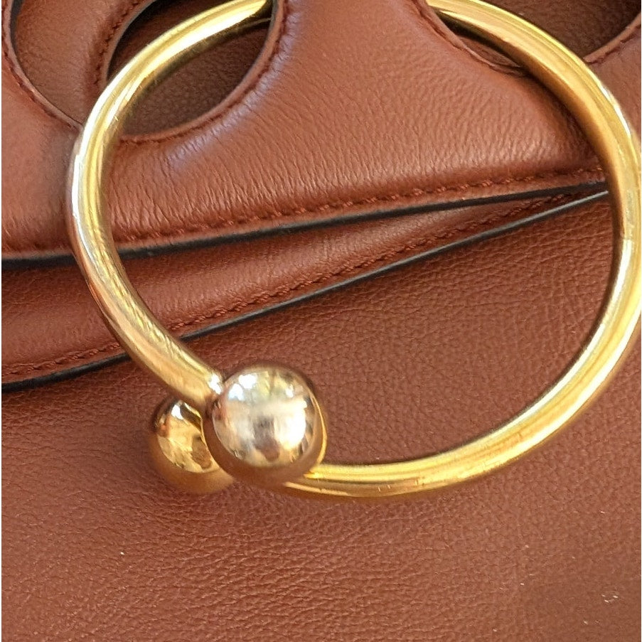 JW Anderson Pierce Brown Leather Medium Handbag Shoulder Bag