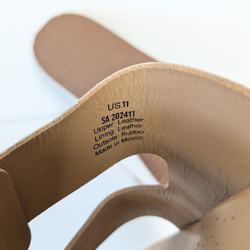 Nisolo Ella Flatform Slide Sandals Womens 11 Tan Bone Leather Slip On Straps EVA