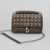 Rebecca Minkoff Edie Crystal Embellished Leather Quilted Crossbody Bag In Brown